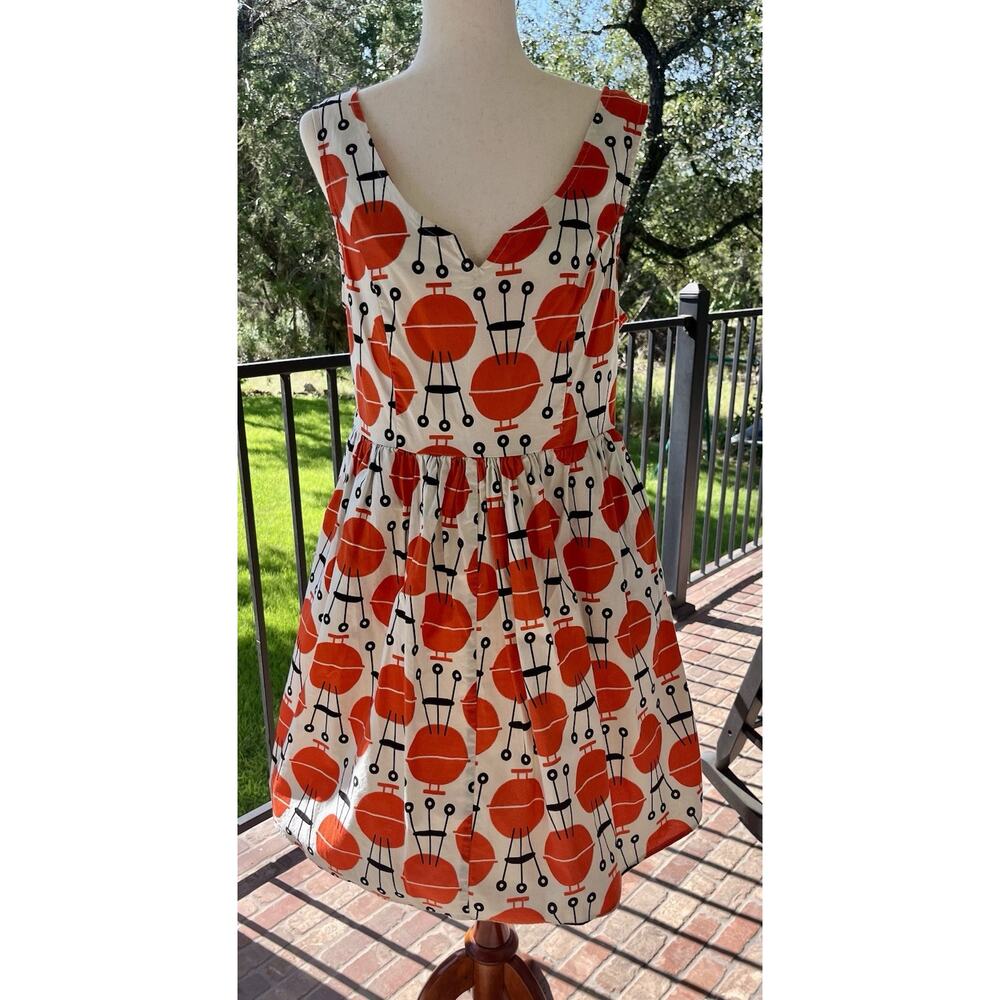 Fervour x Modcloth Retro BBQ Grill Pattern Fit and Flare Swing Dress Plus Size - Picture 11 of 12